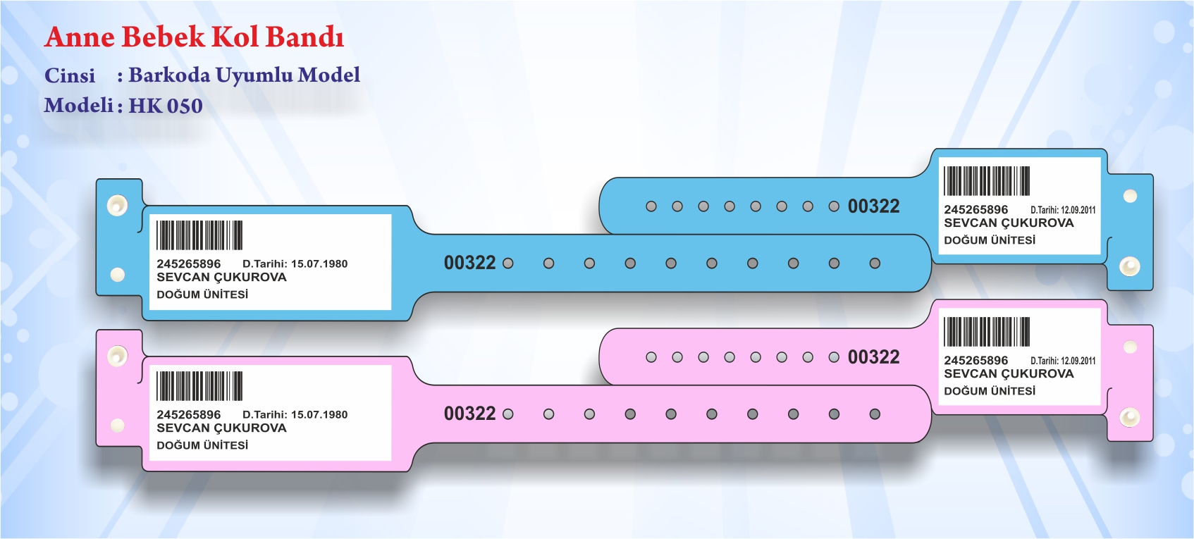 Anne - Bebek Kolband� Bileklik Barkoda Uyumlu Model